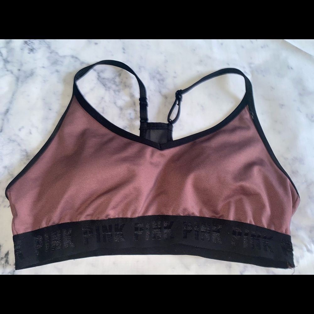 Pink sports bra